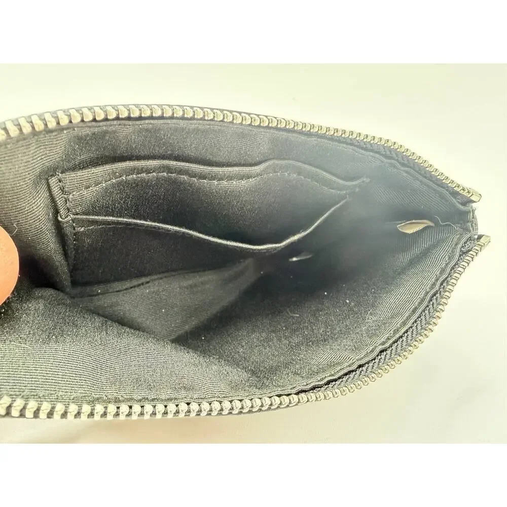 Coach Signature Wristlet Wallet Brown Black Canvas Zip Pouch F58033